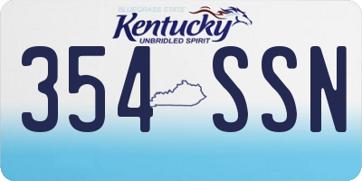KY license plate 354SSN