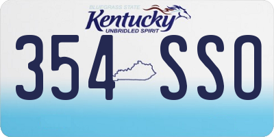 KY license plate 354SSO