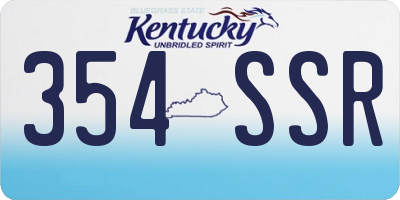 KY license plate 354SSR