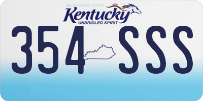 KY license plate 354SSS