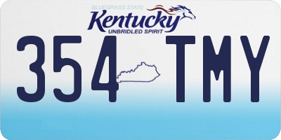 KY license plate 354TMY