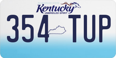 KY license plate 354TUP