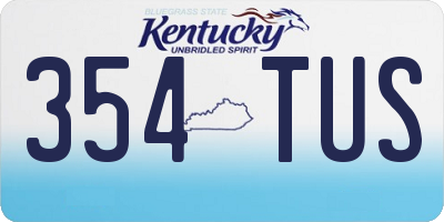 KY license plate 354TUS