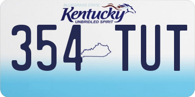 KY license plate 354TUT