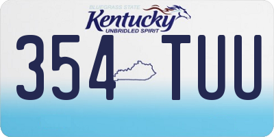KY license plate 354TUU