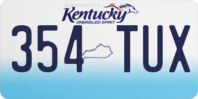 KY license plate 354TUX