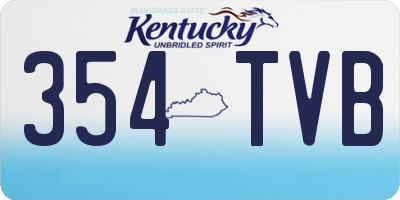 KY license plate 354TVB