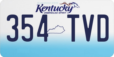 KY license plate 354TVD