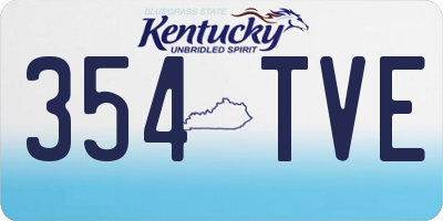 KY license plate 354TVE