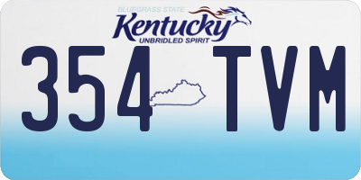 KY license plate 354TVM