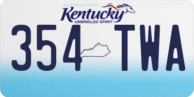 KY license plate 354TWA