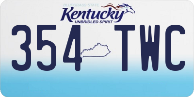 KY license plate 354TWC