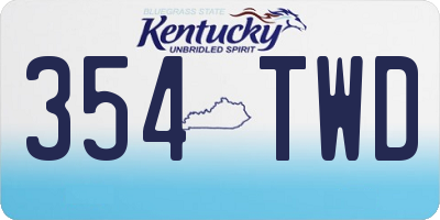 KY license plate 354TWD