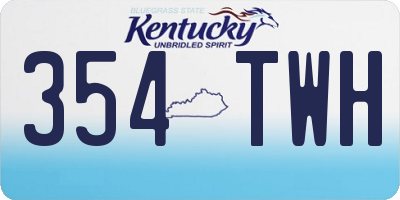 KY license plate 354TWH