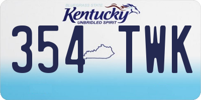 KY license plate 354TWK