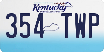 KY license plate 354TWP