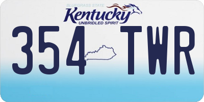 KY license plate 354TWR