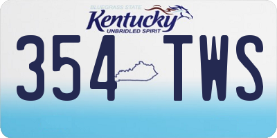 KY license plate 354TWS
