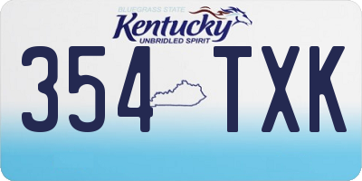 KY license plate 354TXK