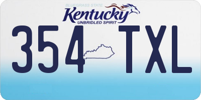 KY license plate 354TXL