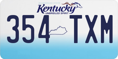 KY license plate 354TXM