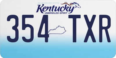 KY license plate 354TXR