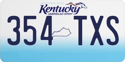KY license plate 354TXS
