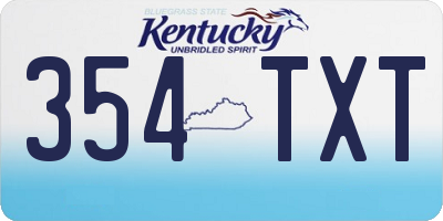 KY license plate 354TXT