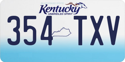 KY license plate 354TXV