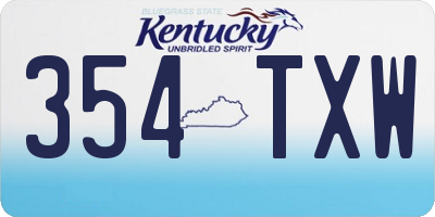 KY license plate 354TXW