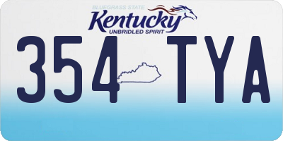 KY license plate 354TYA