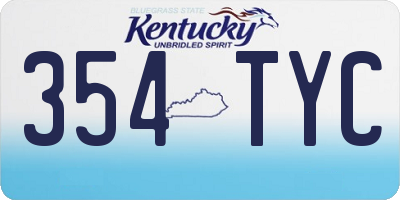 KY license plate 354TYC