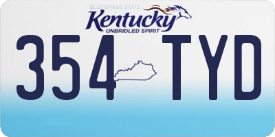 KY license plate 354TYD