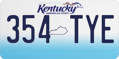 KY license plate 354TYE