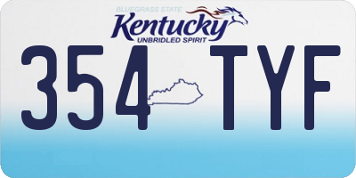 KY license plate 354TYF