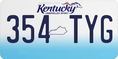 KY license plate 354TYG