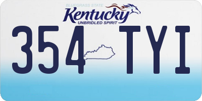 KY license plate 354TYI