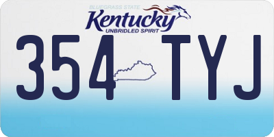 KY license plate 354TYJ