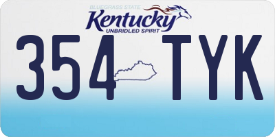 KY license plate 354TYK