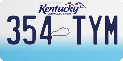 KY license plate 354TYM