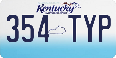 KY license plate 354TYP