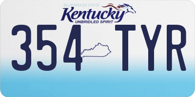 KY license plate 354TYR