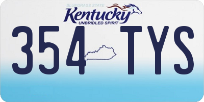 KY license plate 354TYS