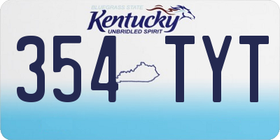 KY license plate 354TYT