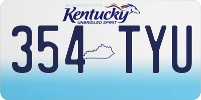 KY license plate 354TYU