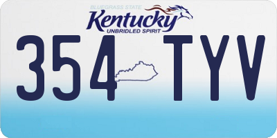 KY license plate 354TYV