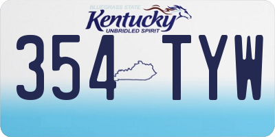 KY license plate 354TYW