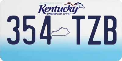 KY license plate 354TZB