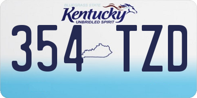 KY license plate 354TZD