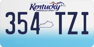 KY license plate 354TZI